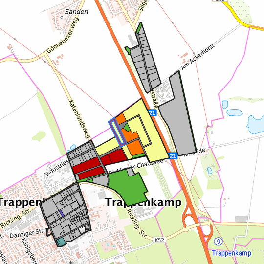 Detaildarstellung der gesuchten Gewerbefläche